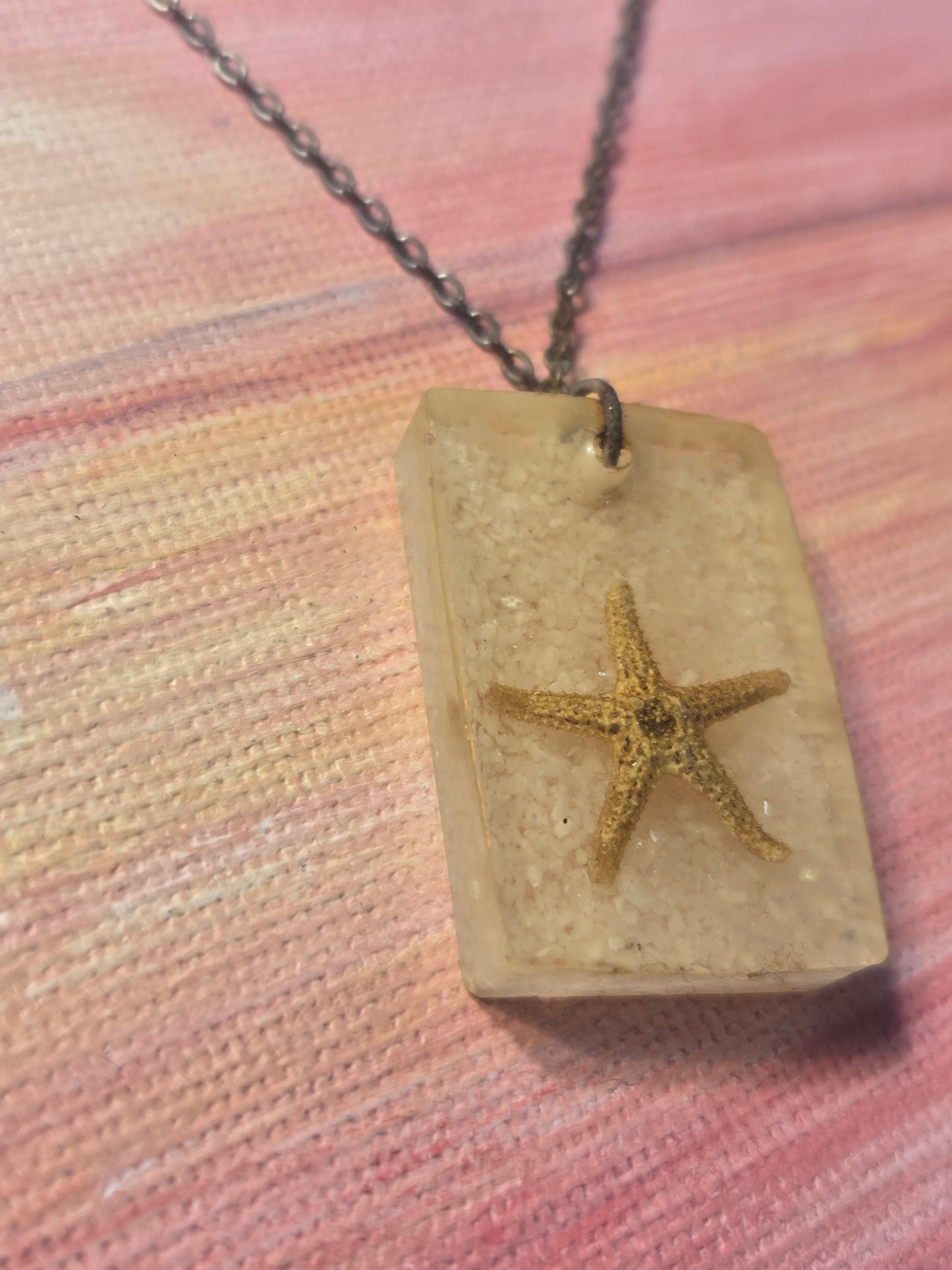 Starfish in White Sand Necklace