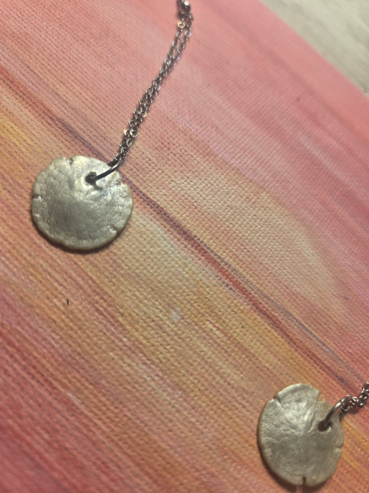 Real Sand Dollar Dangling Earrings