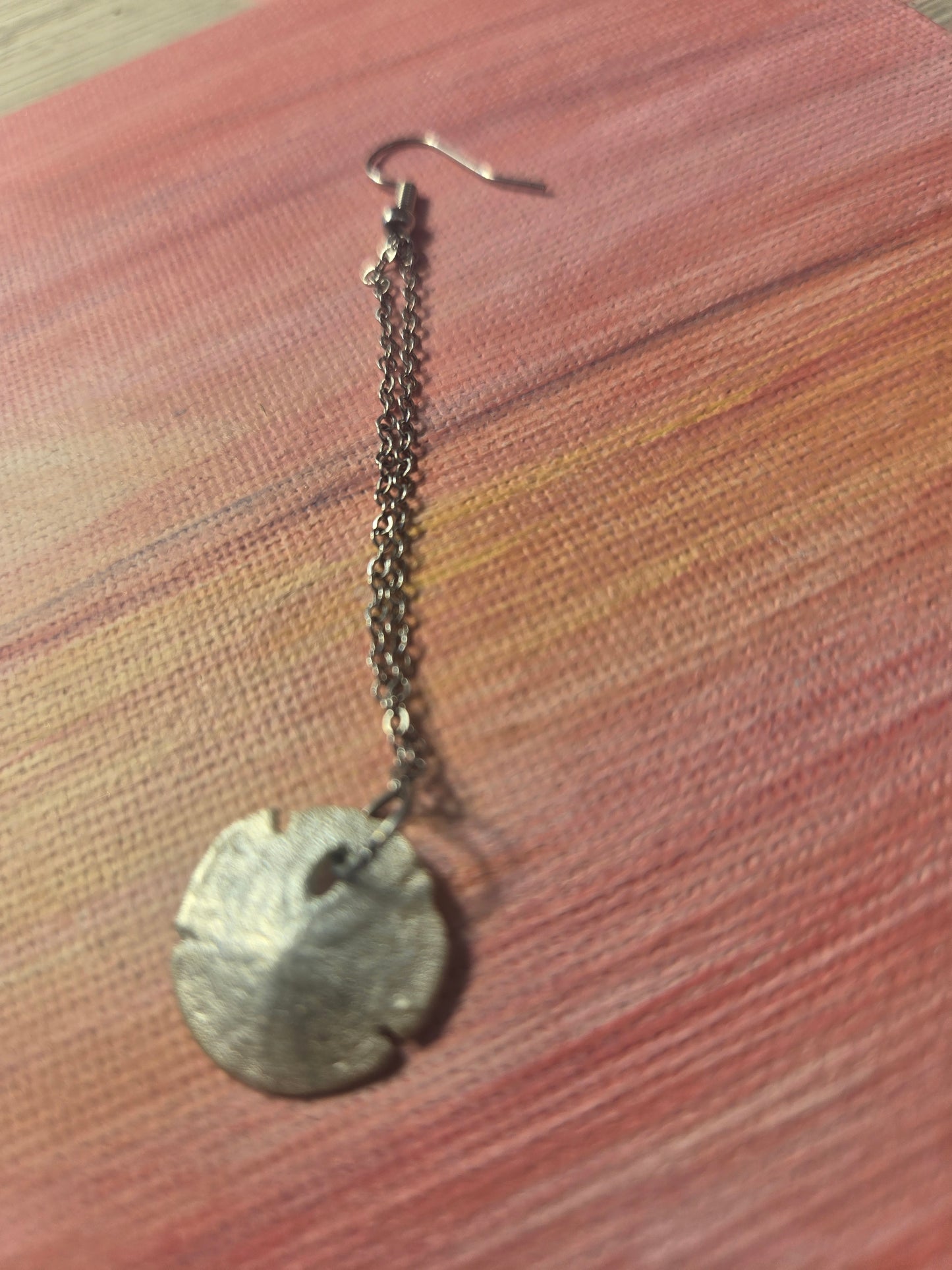 Real Sand Dollar Dangling Earrings