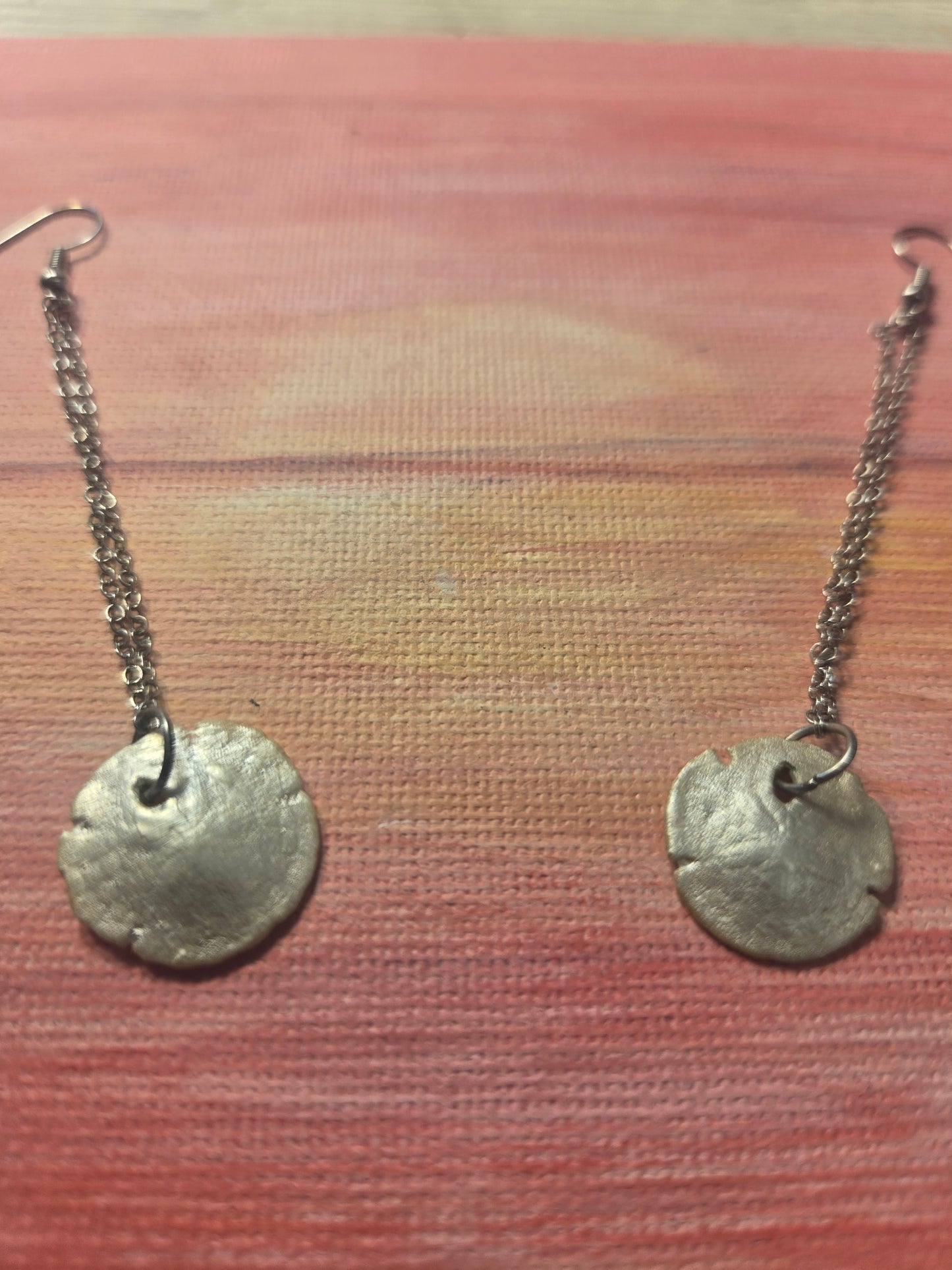 Real Sand Dollar Dangling Earrings